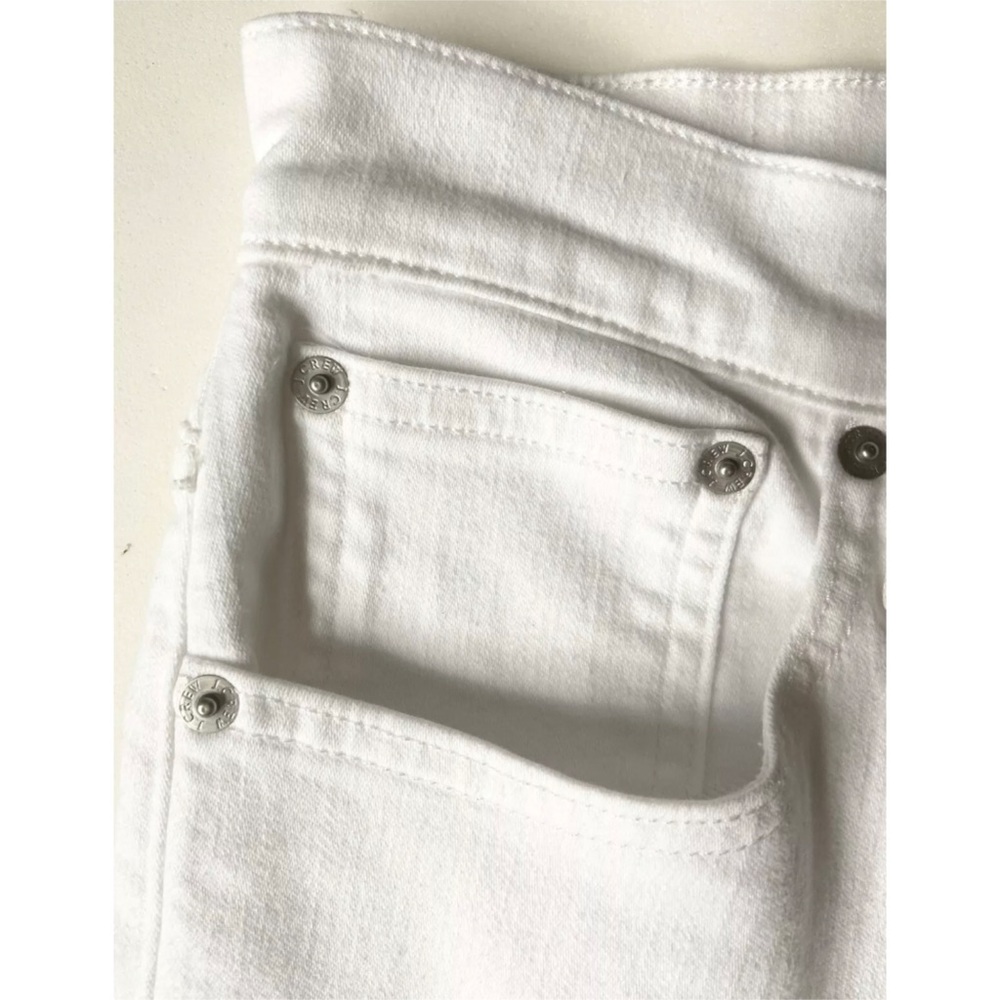 J Crew Denim 27 x 31 White Jeans Curvy Full Length Demi Boot Stretch - Picture 4 of 13
